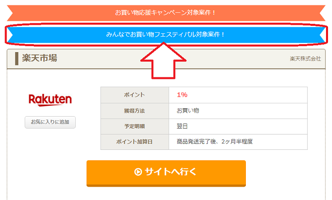 楽天市場　おかいものフェスティバル対象